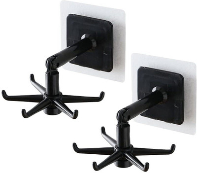 Radha Pack of 2 Rotating Hooks 6 Closet Organizer
