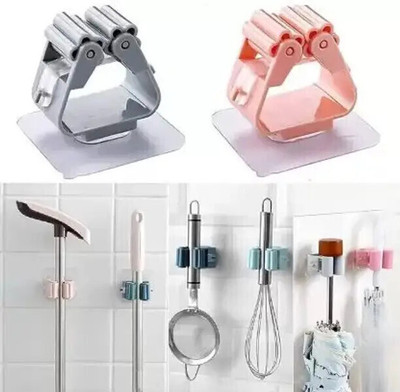 VRDH Multicolor Plastic Broom Holder(6 Holders)