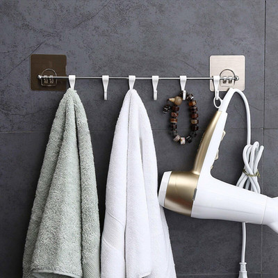 Shreejee Multi-Functional Six Groups Without Drilling Hook,Kitchen Utensils Rack Holder Hook Rail 1(Pack of 1)