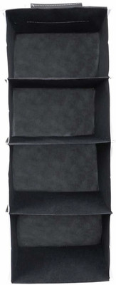 SH NASIMA Non Woven Foldable Hanging 4 Shelves Wardrobe/Closet Cloth Organizer -Pack of 1 Regular Organizer