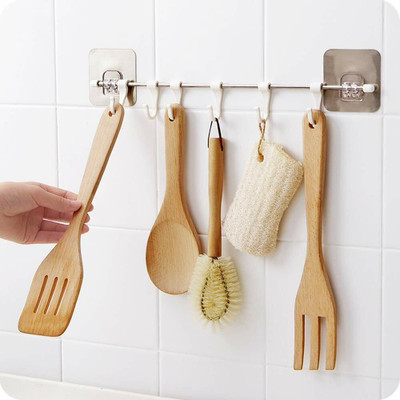 Radha Pack of 6 Adhesive Kitchen/Bathroom/Cabinet Multi-Function Utility Hook X6.235 Hook 6(Pack of 1)