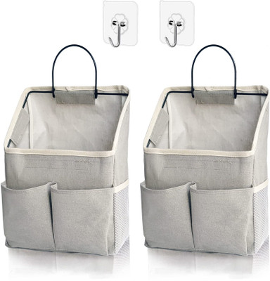 Zibuyu 2 Pack Wall Hanging Storage Bags with Pockets for Bedroom Bathroom Dorm Room Use Regular Organizer