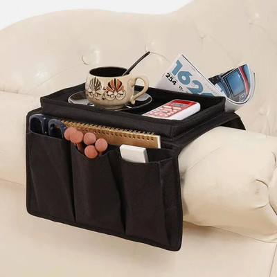 Ali tex Sofa Armrest Organizer with Tray & Cup Holder for Remote & Accessories Regular Organizer, Bedside Organizer