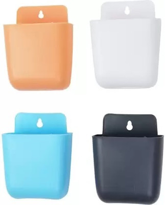 KUBAVA 1 Compartments Plastic , Multipurpose Wall Mount Stand for Mobile, Remote, Stationary, Toothbrush(Multicolor)