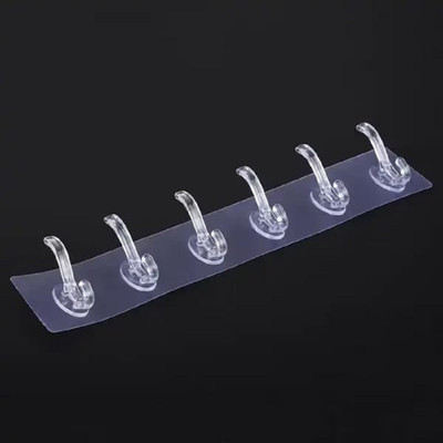 Pivot 6 in 1 Self Adhesive Waterproof Transparent Heavy Duty Wall Hooks Hook 1(Pack of 1)