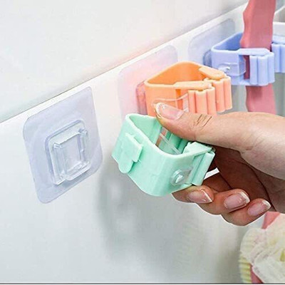 SJK SELF ADHESIVE WALL MOUNTED TO INSTALL MOP HOLDER(PACK OF 8)1.38 Hook 1(Pack of 8)
