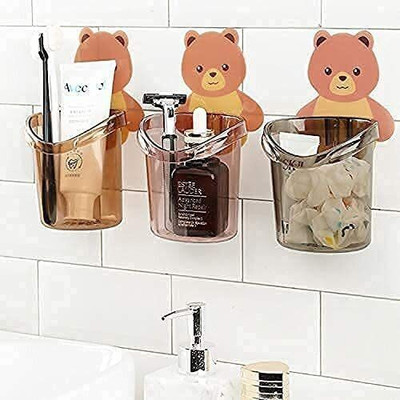 WebDealz Organize Your Bathroom with Adorable Teddy Bear Storage Cup/ Soap Case x3.38(Random Colours)