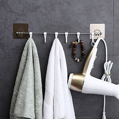 WebDealz MULTI-PURPOSE WALL MOUNTED SELF-ADHESIVE RAIL HOOKS HANGER! Swivel Hook 1(Pack of 1)