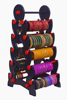 Eramasher Stoneware Tower Bangle Stand For Dressing Table | Bangle display | Bangle Stand | Bangle Stand Vanity Box(Red)