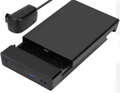 VOOCME 3.5 Inch Hard Drive Enclosure USB 2.5 inch Shock Resistant Water Proof 3.5 HDD(For Laptop, Black)