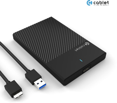 Cablet USB 3.0 To SATA III 2.5 inch HDD/SSD Enclosure for 7mm and 9.5mm, Tool-Free Design, Supports UASP Max 6TB(For SATA, Black)