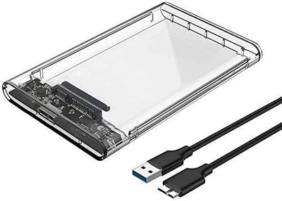 Sancy 2.5 inch Laptop SATA Hard Drive HDD/SSD Enclosure USB 3.0 2.5 inch Shock Resistant USB 3.0 External Sata Hard Disk Casing(For Laptop, PC, Desktop, Computer, Transparent)