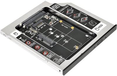 ULTRABYTES 9.5 Caddy SATA,MSATA NGFF B/M-Key SSD to Slimline SATA 13Pin Caddy Case 2.5 inch Combo M.2 NGFF B-Key & mSATA SSD to SATA 3.0 CASE.