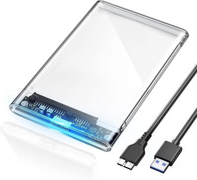 OG X NEXA WITH DEVICE Enclosure Transparent Case, USB 3.0 to SATA Tool-Free External Hard Disk Case 2.5 inch Shock Resistant Fast Transfer Speed Up to 5 Gbps & Up to 4TB Storage Capacity 2.5 SATA SSD HDD(For Computer, Laptop, Desktop, PC, Transparent)