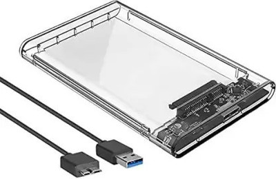 ALRITO 2.5'' External Hard Drive Enclosure USB 3.0 to SATA III Tool-Free 2.5 inch Shock Resistant Hard Drive Enclosure(For 2.5 Inch Sata Hard Drive UP to 4TB, Transparent)