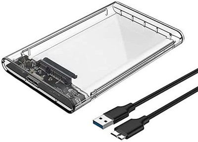 MJKART 2.5 inch Laptop SATA Hard Drive HDD/SSD Enclosure USB 3.0 2.5 inch Shock Resistant USB 3.0 External Sata Hard Disk Casing(For Laptop, PC, Desktop, Computer, Transparent)