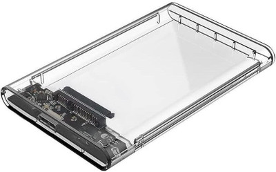 Sancy Transparent USB 3.0 to SATA Hard Drive Enclosure – Tool-Free External Case 2.5 inch Shock Resistant Fast Transfer Speed Up to 5 Gbps & Up to 4TB Storage Capacity 2.5 SATA SSD HDD(For Computer, Laptop, Desktop, PC, Transparent)