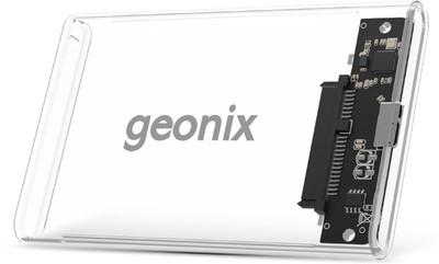 GEONIX LUCID L1 2.5 inch Shock Resistant Water Proof 2.5-inch SATA External Enclosure(For On-The-Go Storage, Data Backup, White)