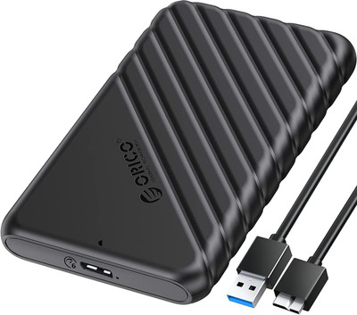 ORICO USB 3.0 to SATA III 2.5 inch Hard Disk Enclosure(For 7mm and 9.5mm SATA HDD SSD Tool Free [UASP Supported], 25PW1-U3-BK Black)