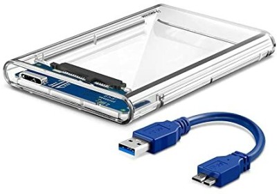 GADGET DEALS 2.5 inch SSD Sata Hard Disk External Portable Case Cover 2.5 inch Portable Hard Disk Case Cover USB 3.0 (Transparent)(For SSD Sata Hard Disk, Transparent)