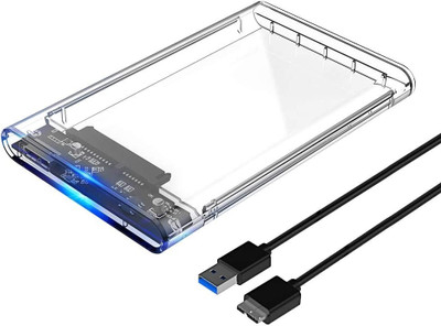 SCALEBEE USB 3.0 Transparent Portable Hard Disk Adapter for HDD & SSD, Supports SATA III, 2.5 inch External Hard Disk Cover(For 2.5 SATA HDD / SSD Enclosure Case Cover, Transparent)