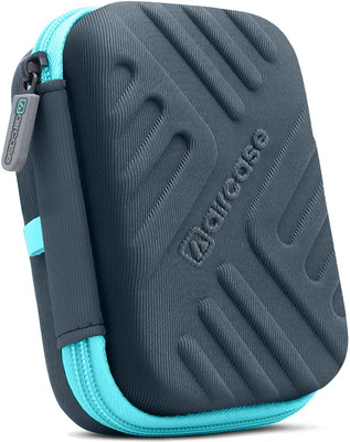 AirCase Hard Drive Case Cover, Travel Pouch, Tech Organizer with Shockproof EVA 2.5 inch Shock Resistant Water Proof Hard Drive Case(For HDD/SSD, Earphones, Cable, Charger & Gadgets, Black, Blue)