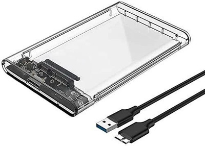 OG X NEXSA 2.5 inch Laptop SATA Hard Drive HDD/SSD Enclosure USB 3.0 2.5 inch Shock Resistant USB 3.0 External Sata Hard Disk Casing(For Laptop, PC, Desktop, Computer, Transparent)