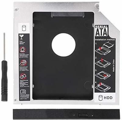 GoodsBazaar 12.7mm SATA 2nd 2.5'' HDD Caddy for Universal CD/DVD-ROM for SSD & HDD 2.5 inch Caddy 12.7mm(For Laptop, Black)
