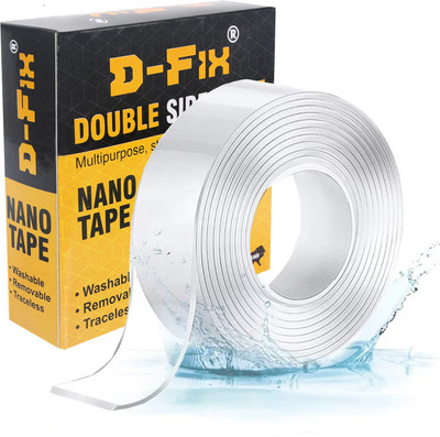 D-fix Nano Double Sided Gel Grip 3 m Double-sided Tape(White Pack of 1)