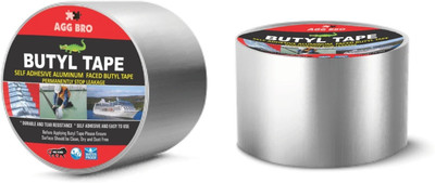 AGG BRO Aluminium Butyl Tape for Leakage Protection (4x 5mtr) 11.43 cm Butyl Tape(Silver Pack of 1)