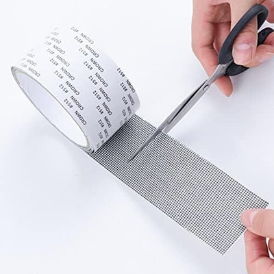 dust n shine Waterproof Sticky Netting Screen Anti-Mosquito 3 Layer Strong Adhesive Tape 20 cm Duct Tape(Black Pack of 1)