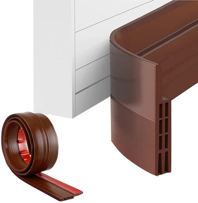 MBVTREADS Self-Adhesive Silicon Door/Window Shield Tape Bottom Sealing Strip Draft Stopper 1 m Single Sided Tape(Brown Pack of 1)