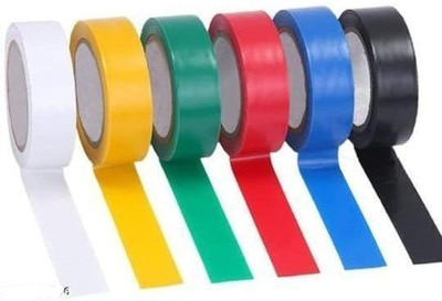 prochem PVC Self Adhesive Electrical Tape Mix Color 7.5 m Single Sided Tape(Multicolor Pack of 6)