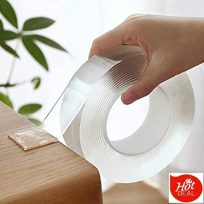 My Machine Grip Tape Medium MM-003 Double Side Tape - Adhesive Grip Tape Washable Strong Sticky Transparent (Manual)(Set of 1, White)