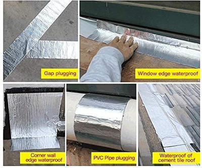 DN BROTHERS Self Adhesive tape Leak Proof Repair Tape for Pipe/Metal/Roof Leak/Window Seal (Manual)(Set of 1, Silver)