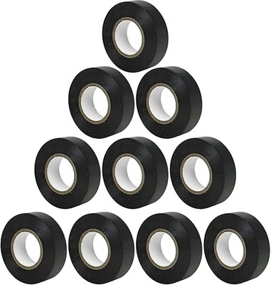 VMTRONIX Premium & Durable Self Adhesive PVC Electrical Insulation 8 cm Single Sided Tape(Black Pack of 10)