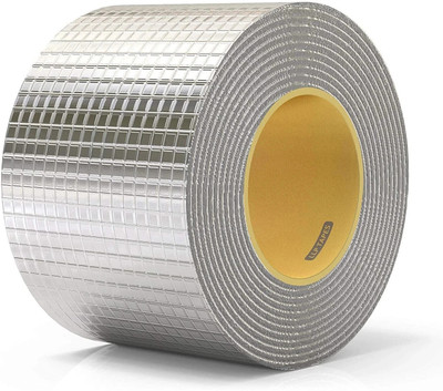 Hiki Ziki Aluminum Butyl Tape Permanent Waterproof Leak Repair Pipe RV Roof Window Sealing 500 m Butyl Tape(Silver Pack of 1)