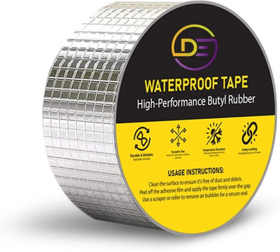 DHVANI Leakage Repair Aluminum Foil Waterproof Tape for Pipe Leakage Roof Water Leakage 5 m Duct Tape(Silver Pack of 1)