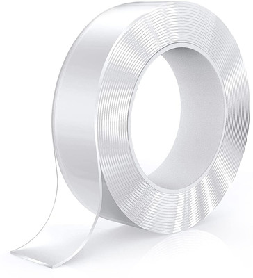 ORANCLE CARE Double Side Adhesive Silicon Tape With Glitter Medium Double Side (Manual)(Set of 1, Transparent)