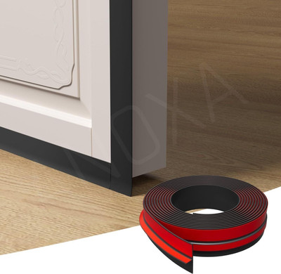 HGC T-Shaped Black Silicone Seal Strip for Glass Door & Window 3 m Single Sided Tape(Black Pack of 1)