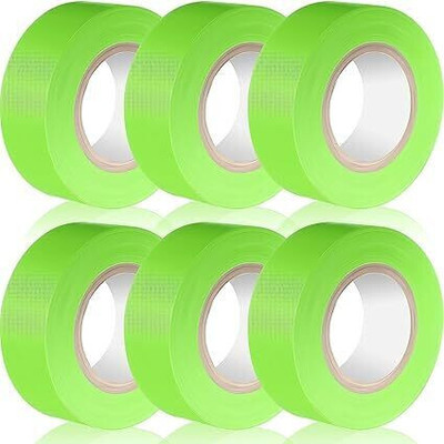 MPL Flagging Tape Lime 1 Inch width 300 feet Length for flagging (Pack of 6) 9144 cm Road Marking Tape(Green Pack of 1)