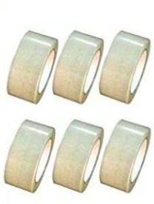 Saksham Tech Single Sided roll Dispenser Cello Tapes (Manual)(Set of 6, Clear)