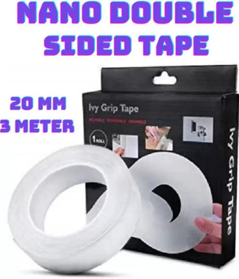 Jeevan jyoti agency Nano Double Sided Ivy Grip Tape Heavy Duty Transparent Adhesive Tape Grip Tape Manual Double Sided Removable Traceless Adhesive Washable Sticky Grip Tape (Manual)(Set of 1, Transparent Grip Tape) Jeevan jyoti agency Nano Double Sided Ivy Grip Tape Heavy Duty Transparent Adhesive Tape Grip Tape Manual Double Sided Removable Traceless Adhesive Washable Sticky Grip Tape (Manual)(Set of 1, Transparent Grip Tape)