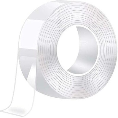 SAJAG Double Sided Heavy Duty Dispenser Strong Stricky Strip Tape (Manual)(Set of 1, White)