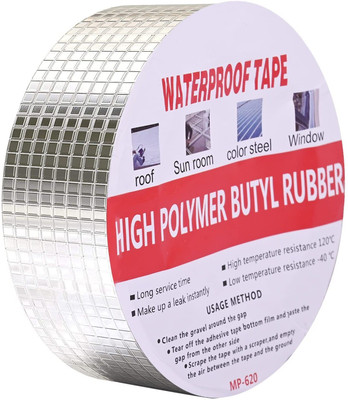 Buildingshop Multiseal Self Adhesive Flashing Tape For Waterproofing & Roof Crack (3 Inch / 5 m Bitumen Tape(Silver Pack of 1)