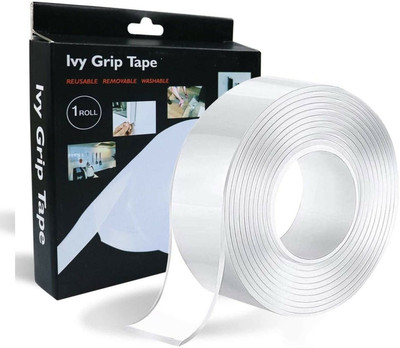 Namscape Double Sided Tape Heavy Duty - Multipurpose Removable Mounting Adhesive Tape 200 m Gaffer Tape(White Pack of 1)