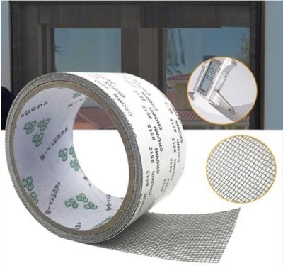 Hoaxer (200Cm X 5CM) Mesh Tape for Window Door Tears Repair Kit 2 m Duct Tape(Black Pack of 1)