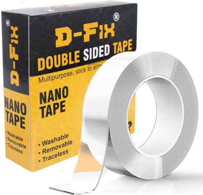 Dfix Heavy Duty Heat Resistant Multipurpose Silicon Sticky Anti-Slip Tape Handheld Double Sided Tape Silicon Transparent Nano Gel Tape (Manual)(Set of 1, Transparent)