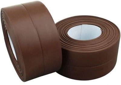 HEXONIQ Bathroom Sealant Caulk Strip PE Self Adhesive Tape, Waterproof and Anti Mould Seal Strip Wall Sealing Tape for Kitchen Bathtub Sink Toilet Wall Edge Protector (Width - 38 mm) 3.2 m Single Sided Tape(Brown Pack of 2)