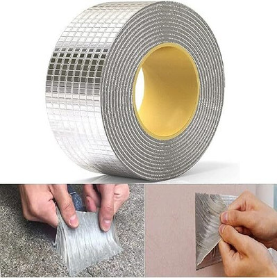 IIVAAs Waterproof Sealing Tape for Tanks,Cracks, Pipes|5cm x 5m|Leak & Rupture Solution 6 cm Butyl Tape(Silver Pack of 1)